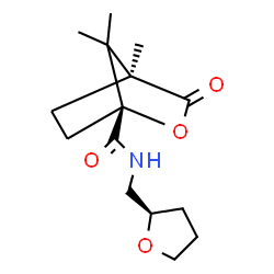 ChemSpider 2D Image | (1R,4S)-4,7,7-Trimethyl-3-oxo-N-[(2R)-tetrahydro-2-furanylmethyl]-2-oxabicyclo[2.2.1]heptane-1-carboxamide | C15H23NO4