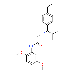 ChemSpider 2D Image | (1R)-N-{2-[(2,5-Dimethoxyphenyl)amino]-2-oxoethyl}-1-(4-ethylphenyl)-2-methyl-1-propanaminium | C22H31N2O3