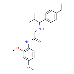 ChemSpider 2D Image | N-(2,4-Dimethoxyphenyl)-N~2~-[(1R)-1-(4-ethylphenyl)-2-methylpropyl]glycinamide | C22H30N2O3