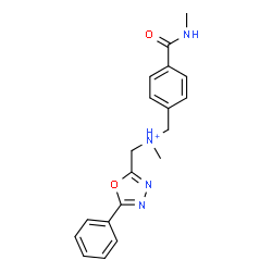 ChemSpider 2D Image | N-Methyl[4-(methylcarbamoyl)phenyl]-N-[(5-phenyl-1,3,4-oxadiazol-2-yl)methyl]methanaminium | C19H21N4O2