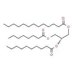 ChemSpider 2D Image | 2-(Decanoyloxy)-3-(octanoyloxy)propyl tridecanoate | C34H64O6