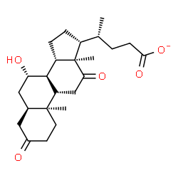 ChemSpider 2D Image | (5beta,7beta)-7-Hydroxy-3,12-dioxocholan-24-oatato | C24H35O5
