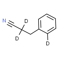 ChemSpider 2D Image | 3-[(2-~2~H)Phenyl](2,2-~2~H_2_)propanenitrile | C9H6D3N