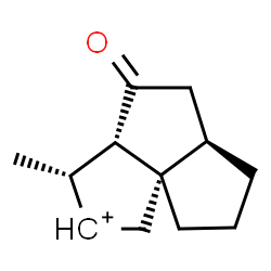 ChemSpider 2D Image | (3S,3aS,5aR,8aR)-3-Methyl-4-oxodecahydrocyclopenta[c]pentalen-2-ylium | C12H17O