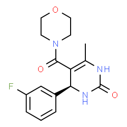 ChemSpider 2D Image | (4S)-4-(3-Fluorophenyl)-6-methyl-5-(4-morpholinylcarbonyl)-3,4-dihydro-2(1H)-pyrimidinone | C16H18FN3O3