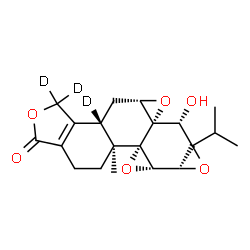 ChemSpider 2D Image | (3bS,4aS,5aS,6R,7aR,7bS,8aS,8bS)-6-Hydroxy-6a-isopropyl-8b-methyl(3,3,3b-~2~H_3_)-3b,4,4a,6,6a,7a,7b,8b,9,10-decahydrotrisoxireno[6,7:8a,9:4b,5]phenanthro[1,2-c]furan-1(3H)-one | C20H21D3O6