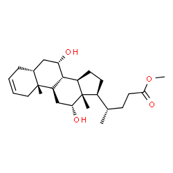 ChemSpider 2D Image | Methyl (5alpha,7beta,8alpha,9beta,10alpha,12beta,13alpha,14beta,17alpha,20S)-7,12-dihydroxychol-2-en-24-oate | C25H40O4