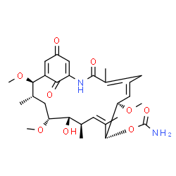 ChemSpider 2D Image | (6E,8R,9R,10Z,12R,13S,14R,16S,17R)-13-Hydroxy-8,14,17-trimethoxy-4,10,12,16-tetramethyl-3,20,22-trioxo-2-azabicyclo[16.3.1]docosa-1(21),4,6,10,18-pentaen-9-yl carbamate | C29H40N2O9