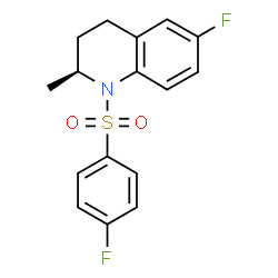 ChemSpider 2D Image | (2S)-6-Fluoro-1-[(4-fluorophenyl)sulfonyl]-2-methyl-1,2,3,4-tetrahydroquinoline | C16H15F2NO2S