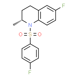 ChemSpider 2D Image | (2R)-6-Fluoro-1-[(4-fluorophenyl)sulfonyl]-2-methyl-1,2,3,4-tetrahydroquinoline | C16H15F2NO2S