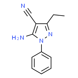 ChemSpider 2D Image | 5-amino-3-ethyl-1-phenyl-4-pyrazolecarbonitrile | C12H12N4
