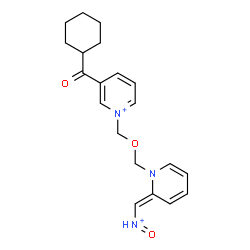 ChemSpider 2D Image | 3-(Cyclohexylcarbonyl)-1-({[(2E)-2-[(oxoammonio)methylene]-1(2H)-pyridinyl]methoxy}methyl)pyridinium | C20H25N3O3