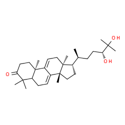 ChemSpider 2D Image | (5xi,10alpha,13alpha,14beta,17alpha,20S,24R)-24,25-Dihydroxylanosta-7,9(11)-dien-3-one | C30H48O3