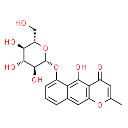 ChemSpider 2D Image | 5-Hydroxy-2-methyl-4-oxo-4H-benzo[g]chromen-6-yl beta-L-glucopyranoside | C20H20O9