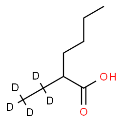 ChemSpider 2D Image | 2-(1,1,2,2,2-pentadeuterioethyl)hexanoic acid | C8H11D5O2
