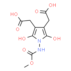 ChemSpider 2D Image | 2,2'-{2,5-Dihydroxy-1-[(methoxycarbonyl)amino]-1H-pyrrole-3,4-diyl}diacetic acid | C10H12N2O8