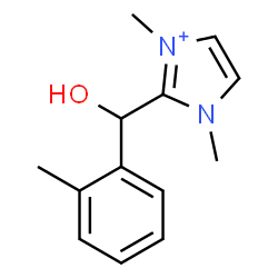 ChemSpider 2D Image | 2-[Hydroxy(2-methylphenyl)methyl]-1,3-dimethyl-1H-imidazol-3-ium | C13H17N2O