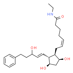 ChemSpider 2D Image | (5Z)-7-{(1R,2R,3R,5S)-3,5-Dihydroxy-2-[(1E)-3-hydroxy-5-phenyl-1-penten-1-yl]cyclopentyl}-N-ethyl-5-heptenamide | C25H37NO4