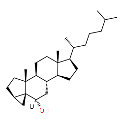 ChemSpider 2D Image | (3alpha,5alpha,6alpha)-(6-~2~H)-3,5-Cyclocholestan-6-ol | C27H45DO