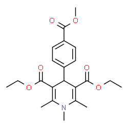 ChemSpider 2D Image | Diethyl 4-[4-(methoxycarbonyl)phenyl]-1,2,6-trimethyl-1,4-dihydro-3,5-pyridinedicarboxylate | C22H27NO6