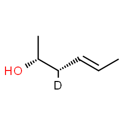 ChemSpider 2D Image | (2R,3S,4E)-(3-~2~H_1_)-4-Hexen-2-ol | C6H11DO