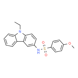 ChemSpider 2D Image | N-(9-Ethyl-9H-carbazol-3-yl)-4-methoxybenzenesulfonamide | C21H20N2O3S