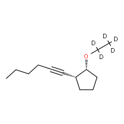 ChemSpider 2D Image | (1R,2R)-1-[(~2~H_5_)Ethyloxy]-2-(1-hexyn-1-yl)cyclopentane | C13H17D5O