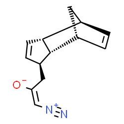 ChemSpider 2D Image | (1E)-1-Diazonio-3-[(1R,2R,3S,6R,7S)-tricyclo[5.2.1.0~2,6~]deca-4,8-dien-3-yl]-1-propen-2-olate | C13H14N2O