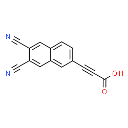 ChemSpider 2D Image | 3-(6,7-Dicyano-2-naphthyl)-2-propynoic acid | C15H6N2O2