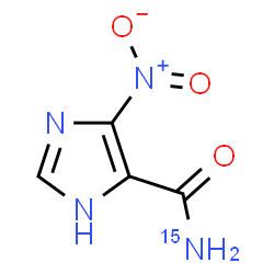 ChemSpider 2D Image | 4-Nitro-1H-imidazole-5-(~15~N)carboxamide | C4H4N315NO3