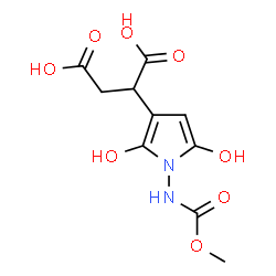 ChemSpider 2D Image | 2-{2,5-Dihydroxy-1-[(methoxycarbonyl)amino]-1H-pyrrol-3-yl}succinic acid | C10H12N2O8