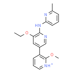ChemSpider 2D Image | 3-{5-Ethoxy-6-[(6-methyl-2-pyridinyl)amino]-3-pyridinyl}-2-methoxypyridinium | C19H21N4O2