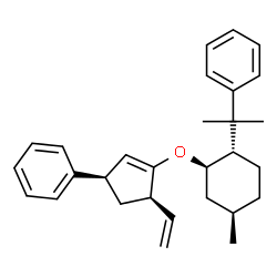 ChemSpider 2D Image | [(1R,4R)-3-{[(1R,2S,5R)-5-Methyl-2-(2-phenyl-2-propanyl)cyclohexyl]oxy}-4-vinyl-2-cyclopenten-1-yl]benzene | C29H36O