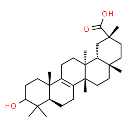 ChemSpider 2D Image | (2R,4aS,6aS,8aR,12aS,14aS,14bR)-10-Hydroxy-2,4a,6a,9,9,12a,14a-heptamethyl-1,2,3,4,4a,5,6,6a,7,8,8a,9,10,11,12,12a,13,14,14a,14b-icosahydro-2-picenecarboxylic acid | C30H48O3