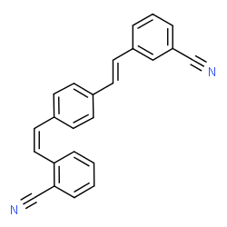 ChemSpider 2D Image | 2-[(Z)-2-{4-[(E)-2-(3-Cyanophenyl)vinyl]phenyl}vinyl]benzonitrile | C24H16N2