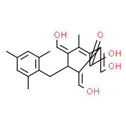 ChemSpider 2D Image | (3Z,5Z)-3,5,6-Tris(hydroxymethylene)-4-(mesitylmethyl)-2-methyl-1-cyclohexene-1-carboxylic acid | C21H24O5