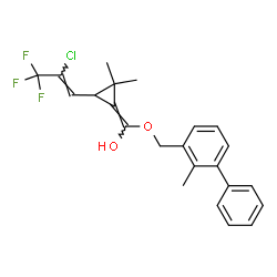 ChemSpider 2D Image | (Z)-{3-[(1Z)-2-Chloro-3,3,3-trifluoro-1-propen-1-yl]-2,2-dimethylcyclopropylidene}[(2-methyl-3-biphenylyl)methoxy]methanol | C23H22ClF3O2