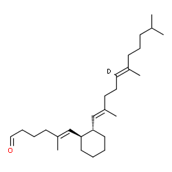 ChemSpider 2D Image | (5E)-5-Methyl-6-{(1R,2R)-2-[(1E,5E)-2,6,10-trimethyl(5-~2~H)-1,5-undecadien-1-yl]cyclohexyl}-5-hexenal | C27H45DO