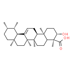 ChemSpider 2D Image | (3beta,5xi,9beta,14beta,20beta)-3-Hydroxyurs-12-en-23-oic acid | C30H48O3