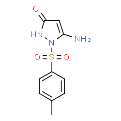 ChemSpider 2D Image | 5-Amino-1-[(4-methylphenyl)sulfonyl]-1,2-dihydro-3H-pyrazol-3-one | C10H11N3O3S