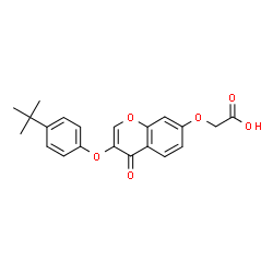 ChemSpider 2D Image | {[3-(4-tert-Butylphenoxy)-4-oxo-4H-chromen-7-yl]oxy}acetic acid | C21H20O6