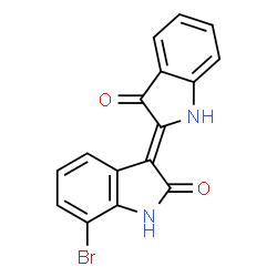 ChemSpider 2D Image | (3Z)-7-Bromo-3-(3-oxo-1,3-dihydro-2H-indol-2-ylidene)-1,3-dihydro-2H-indol-2-one | C16H9BrN2O2