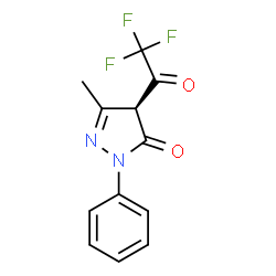 ChemSpider 2D Image | (4S)-5-Methyl-2-phenyl-4-(trifluoroacetyl)-2,4-dihydro-3H-pyrazol-3-one | C12H9F3N2O2