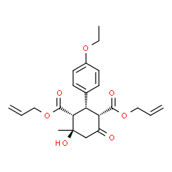 ChemSpider 2D Image | Diallyl (1S,2S,3R,4R)-2-(4-ethoxyphenyl)-4-hydroxy-4-methyl-6-oxo-1,3-cyclohexanedicarboxylate | C23H28O7