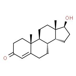 ChemSpider 2D Image | (14beta,17beta)-17-Hydroxyandrost-4-en-3-one | C19H28O2