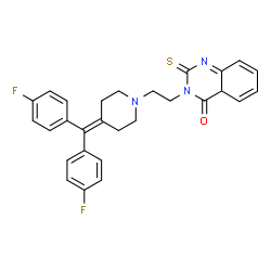 ChemSpider 2D Image | 3-(2-{4-[Bis(4-fluorophenyl)methylene]-1-piperidinyl}ethyl)-2-thioxo-2,4a-dihydro-4(3H)-quinazolinone | C28H25F2N3OS