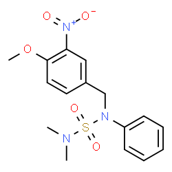 ChemSpider 2D Image | N-(4-Methoxy-3-nitrobenzyl)-N',N'-dimethyl-N-phenylsulfuric diamide | C16H19N3O5S