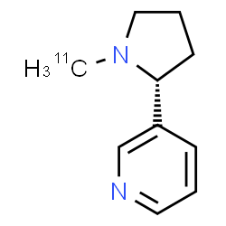 ChemSpider 2D Image | 3-[(2R)-1-(~11~C)Methyl-2-pyrrolidinyl]pyridine | C911CH14N2