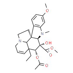ChemSpider 2D Image | Methyl (2beta,3beta,4beta,5xi,12beta,19xi)-4-acetoxy-3-hydroxy-16-methoxy-1-methyl-6,7-didehydroaspidospermidine-3-carboxylate | C25H32N2O6