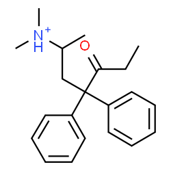 ChemSpider 2D Image | N,N-Dimethyl-5-oxo-4,4-diphenyl-2-heptanaminium | C21H28NO